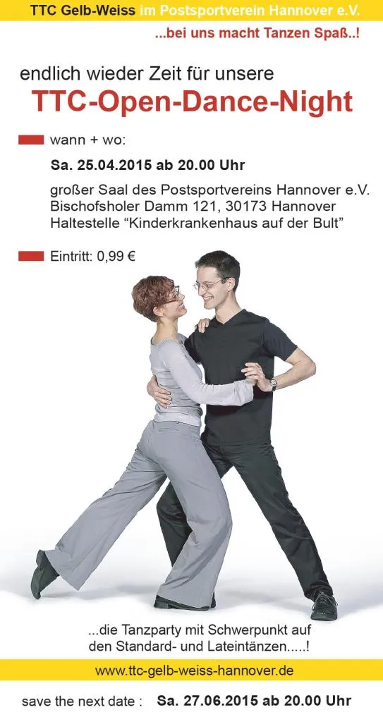 Unser Klassiker – Tanzparty am 25.04.2015